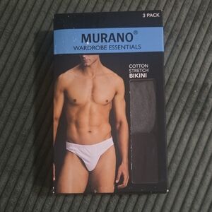 Murano Men's Cotton Stretch Bikini Underwear - Black and Gray
